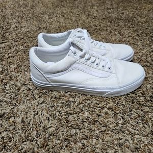 All White Old Skool Vans